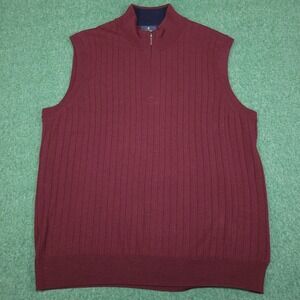 Brooks Brothers 1/4 Zip Merino Wool‎ Pullover Swater Vest Cardigan Size Xl